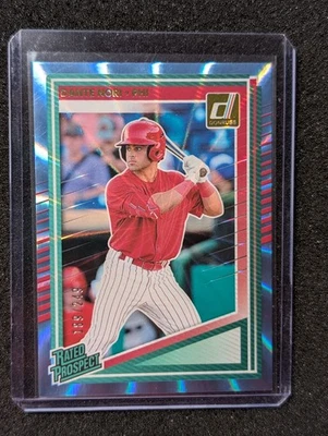 2025 Panini Donruss Dante Nori Blue Lazer SP #189/249 Rated Rookie RC Phillies - Imagem 1 de 3