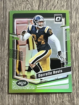 2023 Donruss Optic DARRELLE REVIS Lime Green Prizm 2/20 #152 New York Jets SSP - Image 1 of 4