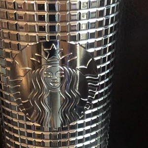 Starbucks Tasse Bling 24oz Venti Tumbler Discokugel SPIEGELKUGEL SILBER Meerjungfrau Neu mit Etikett - Bild 1 von 9