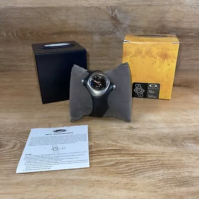 RARE Y2K Oakley Titanium Bullet Watch Carbon Fiber Dial Color W Box - Image 1 of 4