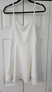 Speechless spaghetti strap Mini Dress Size M White Ruffle Hem scalloped edge - Picture 1 of 6