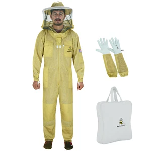 Ultra Ventilated Suit Round Veil Brown|Beekeeping Suit with Round Veil Hat@Small - Picture 1 of 7