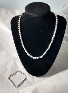 Vintage signierte Napier passendes Set Choker und Armband silber getönte Kugeln - Bild 1 von 13