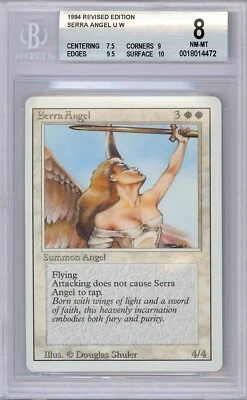 MAGIC THE GATHERING SERRA ANGEL 1994 REVISED BGC 8 NM/MT with Surface 10! - Image 1 of 2