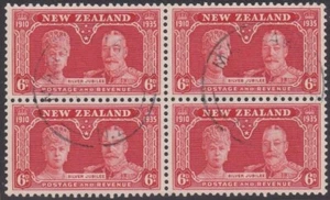 NEW ZEALAND 1935 Silver Jubilee 6d fine used block - ACS cat NZ$160+........z554 - Picture 1 of 1