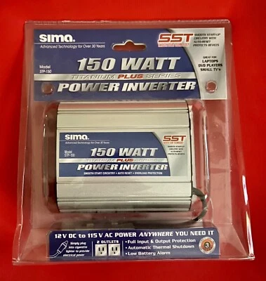 Sima 150 Watt DC to AC Power Inverter - 12v to 120v (STP-150) - Image 1 of 2