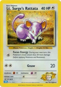 Lt. Surge's Rattata 15/34 - Pokemon Sammelkarte Classic (Near Mint NM) FOIL - Bild 1 von 1