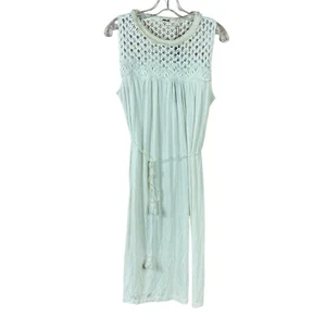 NWT ELIE TAHARI womens sz M Meridian crochet trim tie waist antique white dress - Picture 1 of 5
