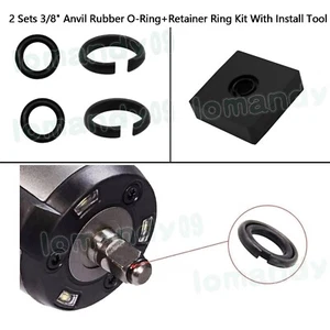 3/8" Anvil Rubber O-Ring+retainer ring Kit For Milwaukee Impact Wrench 2 Sets - Picture 1 of 2