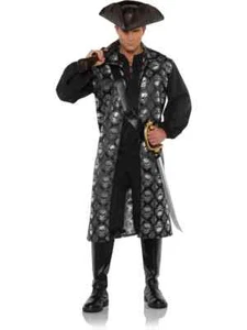 NEW Men's High Seas Pirate Captain Skull Costume One Size Halloween  - Picture 1 of 1