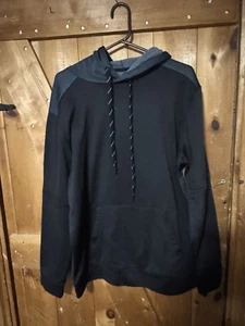 Black / Gray MAJESTIC Authentic THERMA BASE HOODED SWEATSHIRT HOODIE MEDIUM - Picture 1 of 5