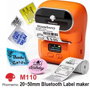 Phomemo M110 Label Maker Machine Thermal Bluetooth Label Barcode Printer LOT - Picture 1 of 23