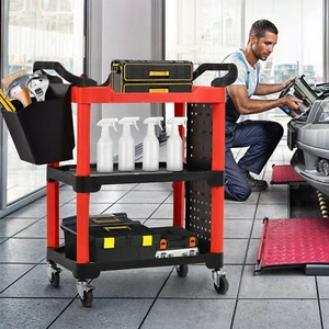 Auto Detailing Cart Car Wash Tool Organizer Utility Trolley w/ wheels for Garage - Picture 1 of 8