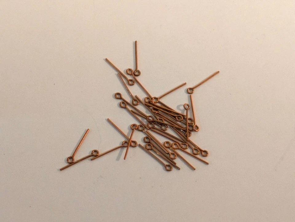 Ship Model Fittings Parts 40 Copper 11mm x 1.5mm ID Jackstay Eyebolts - Image 1 of 1