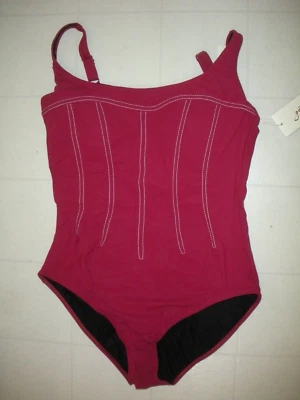 GOTTEX Raspberry Splendid 1 Pc Sq Neck Tank Style Swimsuit Sz 10 NWT - Image 1 of 2