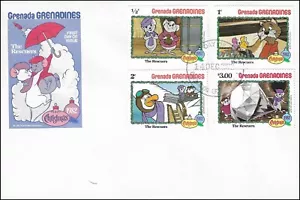 Disney The Rescuers 4 Stamp Set Disney Grenada FDC Cover 1982 - Picture 1 of 1