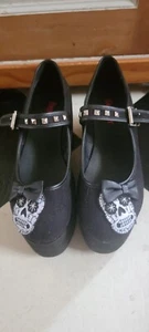 ZAPATOS MARY JANE PLATAFORMA CALAVERA AZÚCAR TALLA 11 CLICK 02-3 NUEVOS FUERA DE CAJA - Imagen 1 de 7
