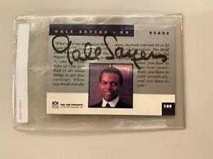 Tarjeta de retratos de línea profesional firmada por Gale Sayers 1991 osos certificado de autenticidad JSA envío gratuito - Imagen 1 de 2
