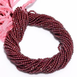 Natural Rhodolite Garnet Gemstone Round Israel Cut Beads 2X2 mm Strand 13" EB-87 - Picture 1 of 2