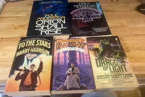 LOT OF 5 Science Fiction Book Lot 1983-93 Harrison Toptree Asimov Anderson - Imagen 1 de 5