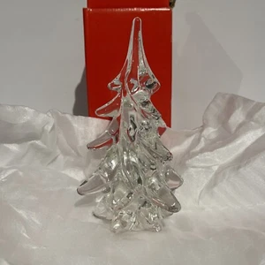 VTG Handicraft Lead Crystal Glass Christmas Pine Tree 7.5”x4”x4” (Higbee’s Box) - Picture 1 of 5
