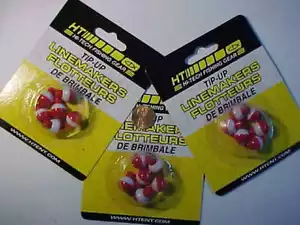 18 NUOVI 1/2" PESCA Tip-Up Line Marcatori (Rosso/Bianco Snap-On Bobber Ice Jig Rod - Foto 1 di 3