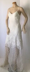 NEW SUE WONG Embroidered & Long Lace Ivory Dress (Size 6) - MSRP $458.00! - Picture 1 of 12