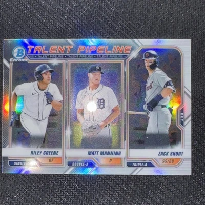 2021 Bowman Chrome Talent Pipeline Refractors #TPDET Zack Short/Riley Greene - Image 1 of 4