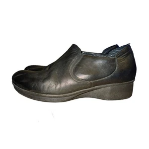 Dansko Lynn Slip On Comfort Shoes Women's Size 11.5 Black Leather Wedge - Picture 1 of 9