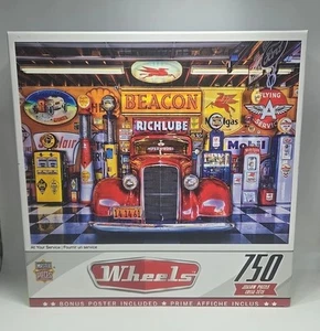 Master Pieces Art by Linda Berman WHEELS At Your Service 750 Piece Puzzle - Picture 1 of 3