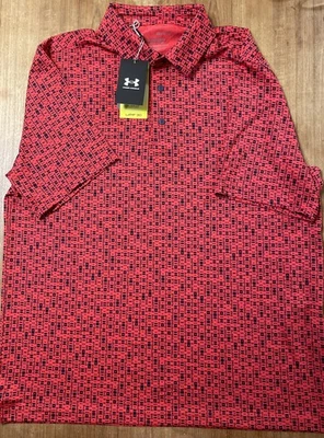 NWT Red Under Armour Golf Polo Shirt Large New L UPF 30 Playoff - Image 1 of 4