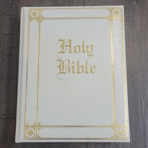 Guiding Light Edition 1990 King James Version - Weiß/Gold Vintage Holy Bible - Bild 1 von 11