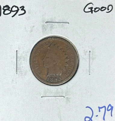 CENTAVO CABEZA INDIA 1893 ~ BUENO ~BONITA MONEDA~ Foto 1 de 2