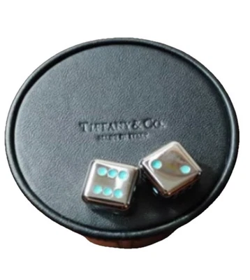 Taza de dados de plata y cuero Tiffany & Co. (exclusiva de DraftKings) TOTALMENTE NUEVA Foto 1 de 4