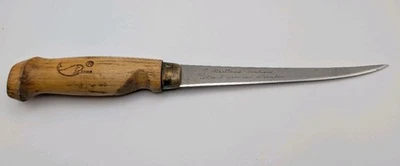 J. MARTTIINI Cuchillo Hoja Fija Acero Inoxidable Molido a Mano 6", Finlandia, Cuero Foto 1 de 4