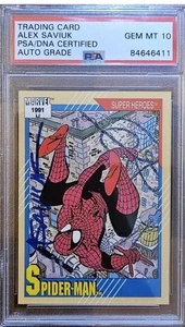🤑 1991 Marvel Spiderman 1 PSA 10 Signed Alex Saviuk Certified Auto 🔥 Rare - Picture 1 of 3