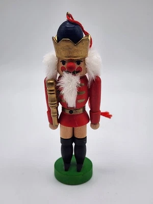 Ornamento de Natal QUEBRA-NOZES de madeira feito à mão Christian Ulbricht Alemanha Ocidental - Imagem 1 de 4