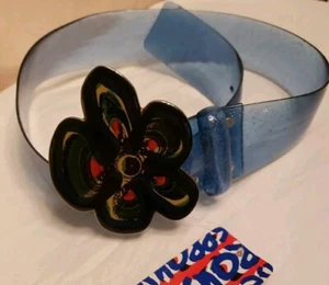 STEPHEN SPROUSE Vintage Belt enamel Flower Sparkle 1990s RARE Org TAGS Y2K - Picture 1 of 5