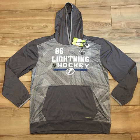 Tampa Bay Lightning Stanley Cup NHL #86 Nikita Kucherou Reebok Center Ice Hoodie Cover