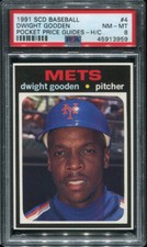 PSA 8 NM MINT 1991 SCD POCKET PRICE GUIDE REPLI-CARDS DWIGHT GOODEN #4 METS B214