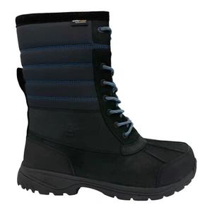 UGG BUTTE QUILTED BLACK LEATHER SHEEPSKIN MEN'S BOOTS US SIZE 10 - Picture 1 of 7