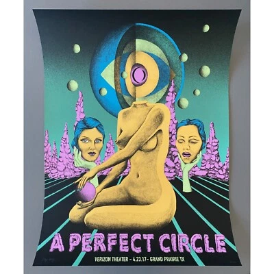 *Original* A Perfect Circle Concert Poster AP S/N x/25 Grand Prairie TX 2017 - Image 1 of 4