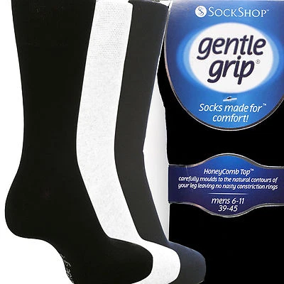 Mens Gentle Grip Honeycomb Top Soft Non Elastic Diabetic Socks Top UK 6-11 - Image 1 of 3