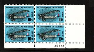 1968 U.S AIRMAIL CLASSICS 50th Anniversary Plt # Blk of 4 Sc#C74 M/NH/OG * - Picture 1 of 1