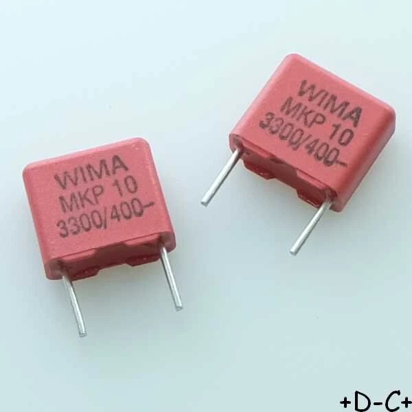 Condensateur film PP MKP10 3.3nF 400VDC 250VAC 4x9x10mm pas7.5 Wima (lot de 2)
