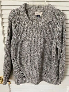 Universal Thread Multi-Color & Gray Chunky Knit Cropped Crew Sweater, Size Large - Picture 1 of 2