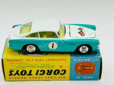 CORGI TOYS #309 ASTON MARTIN DB4 COMPETITION MODEL Teal White in BOX !!! - Image 1 of 4