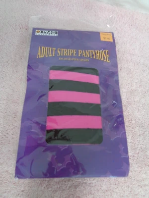 Pantimedias PMG rosa y negro a rayas - adulto - talla única - Halloween Foto 1 de 2