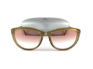 NEW VINTAGE CHRISTIAN DIOR 2557 GREEN & GOLD ACCENTs 1980 SUNGLASSES - Picture 1 of 16