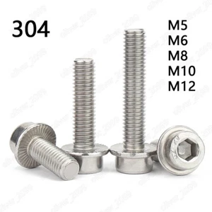304 Acero Inoxidable Hexagonal Pernos Tapa Cabeza Brida Tornillos M5 M6 M8 M10 M12 - Imagen 1 de 5
